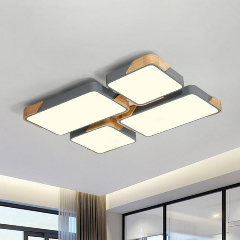 Rectángulo de empalme nórdico de vaciado de luz de techo de techo de luz de techo LED de iluminación de montaje de LED