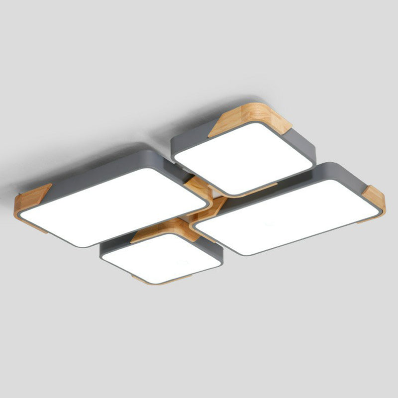 Rectángulo de empalme nórdico de vaciado de luz de techo de techo de luz de techo LED de iluminación de montaje de LED