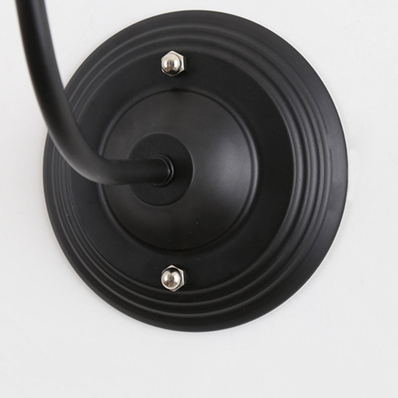 Metal Cylinder/Hexagon Caged Wall Hanging Light Farmhouse 1 Bulb Restaurant Wall Mount Fixture in Black