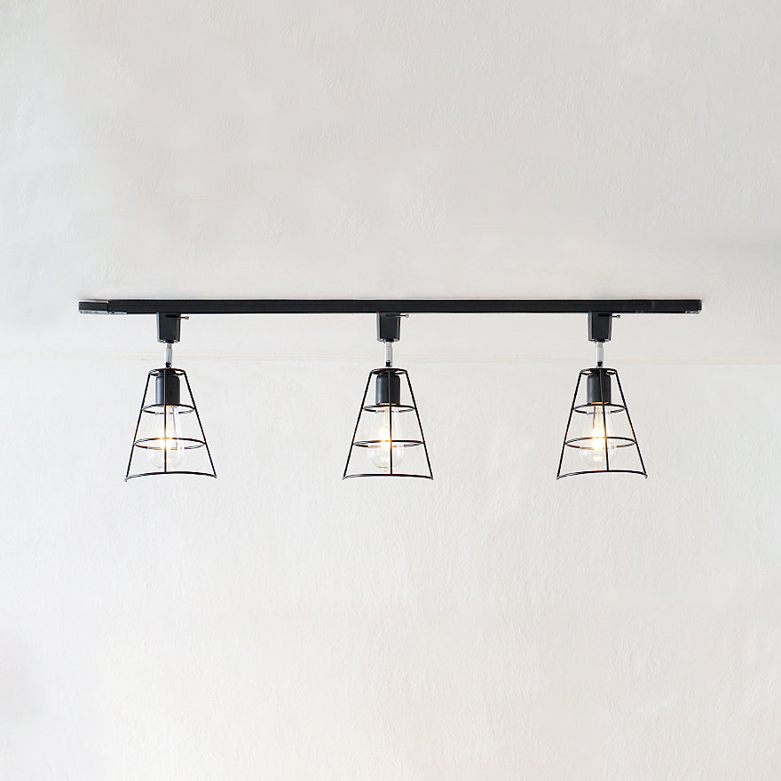 3 Lumières Cage Cage semi-plat Ceiling Light with Conical Shade Retro Style Noir / Blanc
Éclairage de plafond rotatable