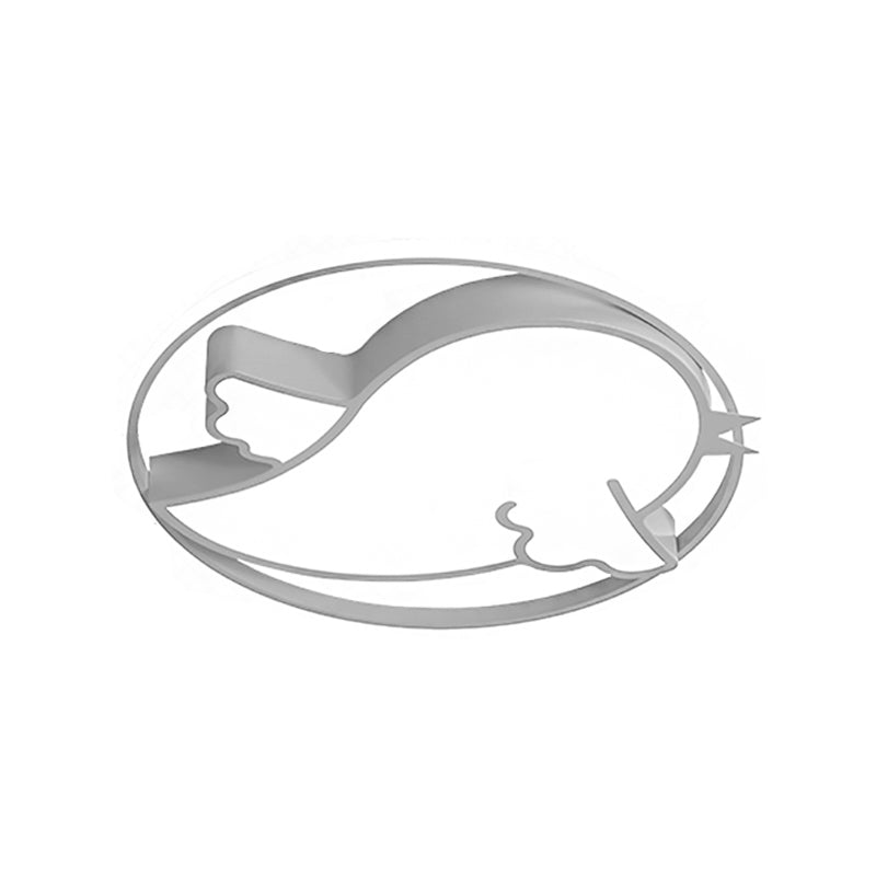 Bird Shaped Flushmount Light Kids Acrylic LED Blue/Pink Ceiling Light Fixture with Metal Ring for Child Bedroom