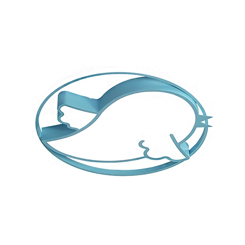 Bird Shaped Flushmount Light Kids Acrylic LED Blue/Pink Ceiling Light Fixture with Metal Ring for Child Bedroom