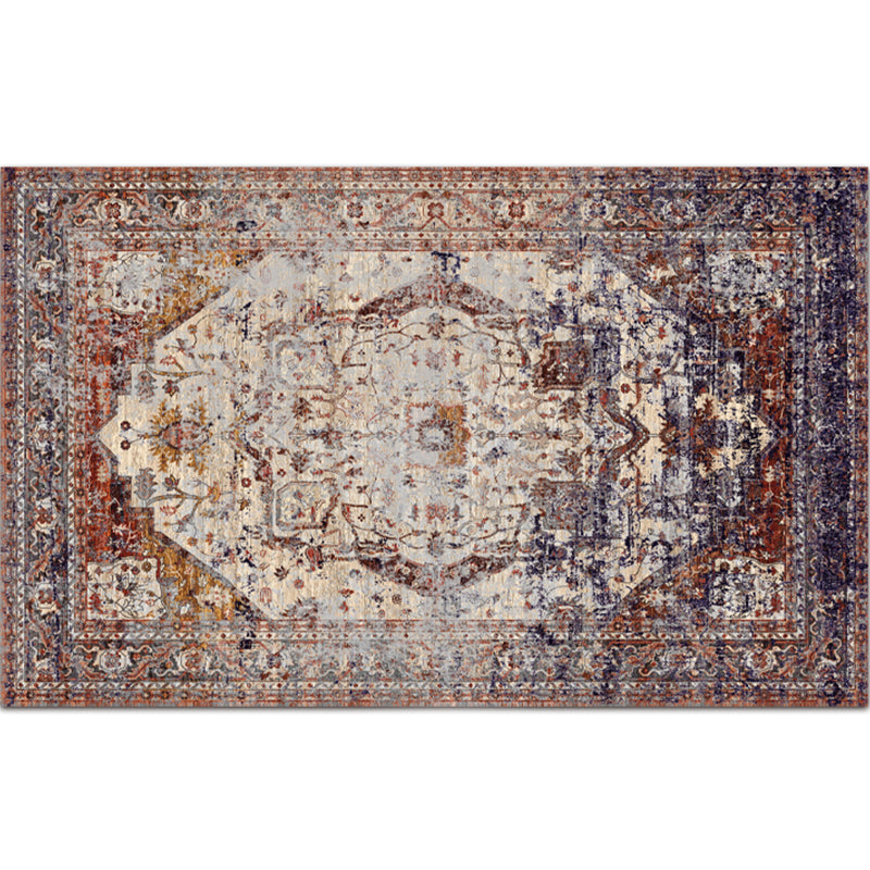 Vintage-Digitaldruck-geometrischer Teppich, mehrfarbiger Boho-Chic-Teppich, Synthetik, schmutzabweisend, rutschfest, haustierfreundlicher Teppich für Zuhause