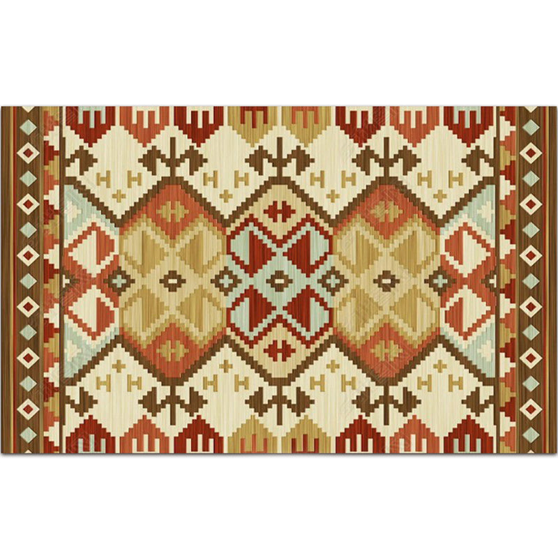 Vintage-Digitaldruck-geometrischer Teppich, mehrfarbiger Boho-Chic-Teppich, Synthetik, schmutzabweisend, rutschfest, haustierfreundlicher Teppich für Zuhause