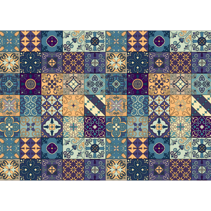 Vintage-Digitaldruck-geometrischer Teppich, mehrfarbiger Boho-Chic-Teppich, Synthetik, schmutzabweisend, rutschfest, haustierfreundlicher Teppich für Zuhause
