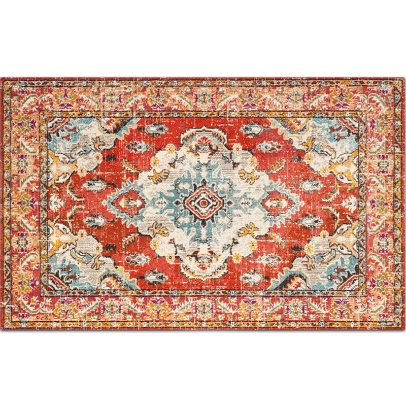 Vintage-Digitaldruck-geometrischer Teppich, mehrfarbiger Boho-Chic-Teppich, Synthetik, schmutzabweisend, rutschfest, haustierfreundlicher Teppich für Zuhause