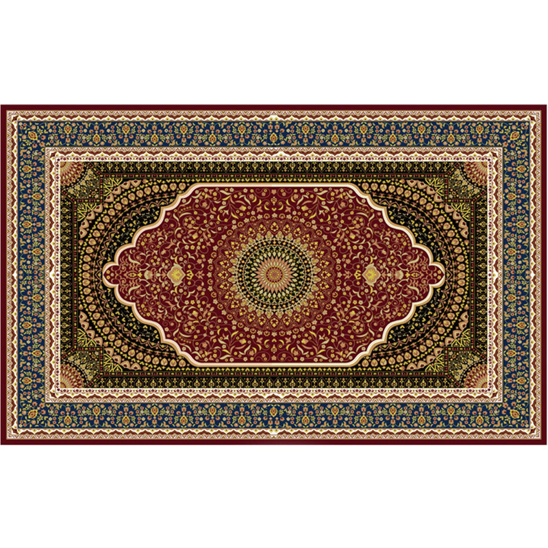 Vintage-Digitaldruck-geometrischer Teppich, mehrfarbiger Boho-Chic-Teppich, Synthetik, schmutzabweisend, rutschfest, haustierfreundlicher Teppich für Zuhause