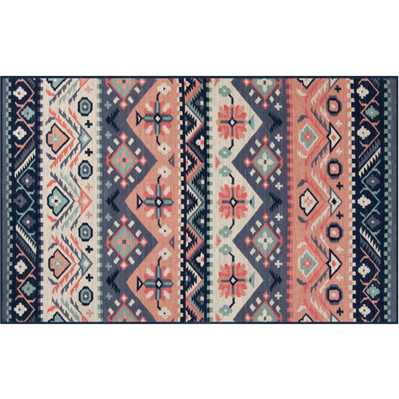 Vintage-Digitaldruck-geometrischer Teppich, mehrfarbiger Boho-Chic-Teppich, Synthetik, schmutzabweisend, rutschfest, haustierfreundlicher Teppich für Zuhause