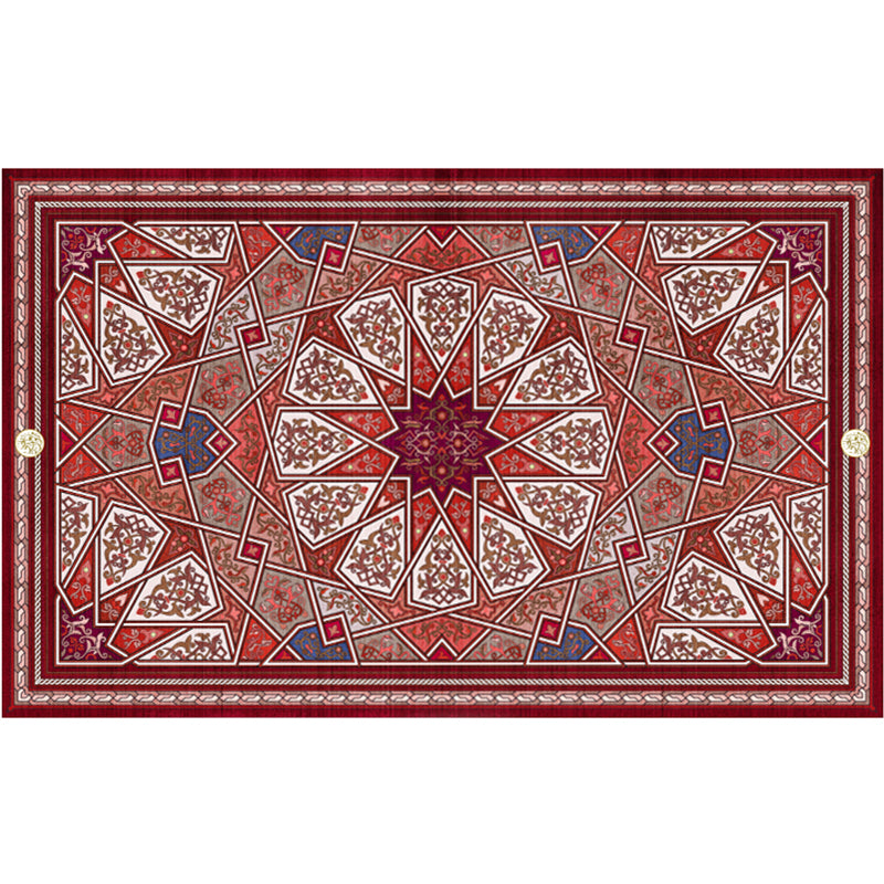 Vintage-Digitaldruck-geometrischer Teppich, mehrfarbiger Boho-Chic-Teppich, Synthetik, schmutzabweisend, rutschfest, haustierfreundlicher Teppich für Zuhause