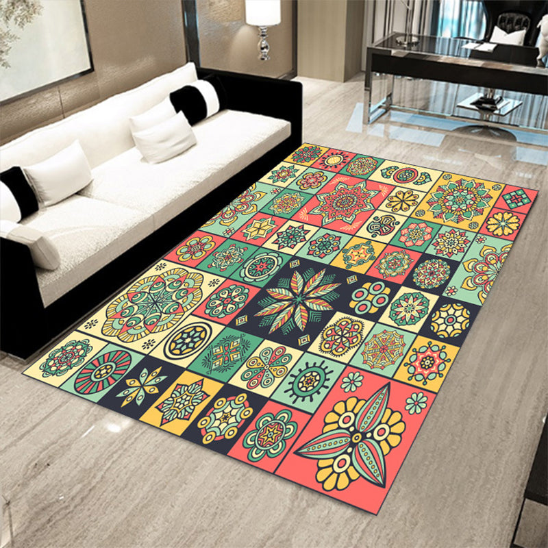 Exotische Boheemse tapijt multi-kleurs diverse patronen met patronen Anti-slip achterste deukende machine wasbare vlekbestendig vloerkleed voor de woonkamer