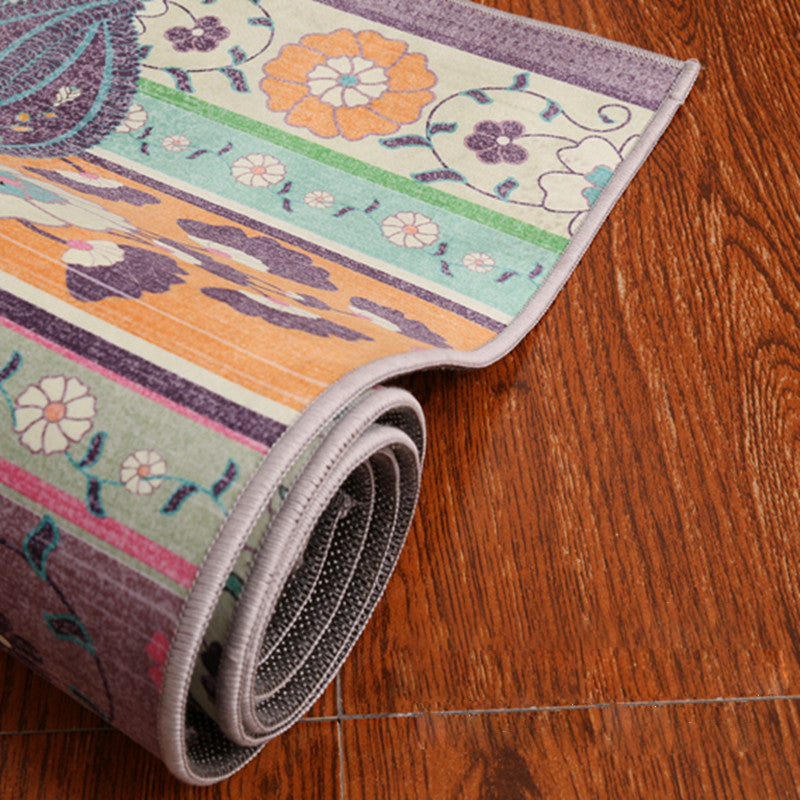 Klassiker Multicolor Boho Teppich Polyester Geometrisches Muster Teppich Anti-Rutschmaschine Waschbarer Färbung widerstandsfähiger Teppich für Wohnkultur