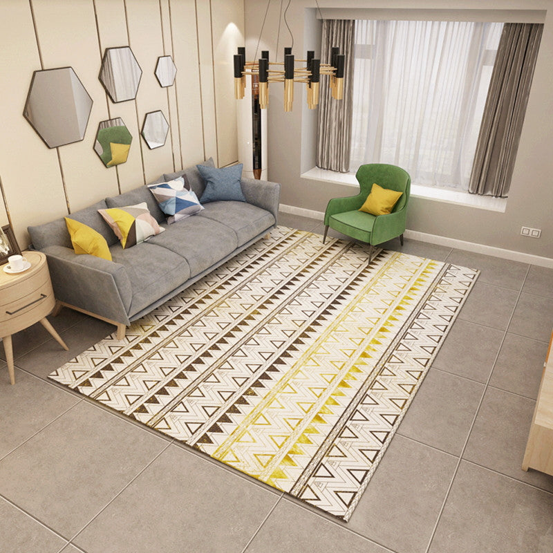Klassiker Multicolor Boho Teppich Polyester Geometrisches Muster Teppich Anti-Rutschmaschine Waschbarer Färbung widerstandsfähiger Teppich für Wohnkultur