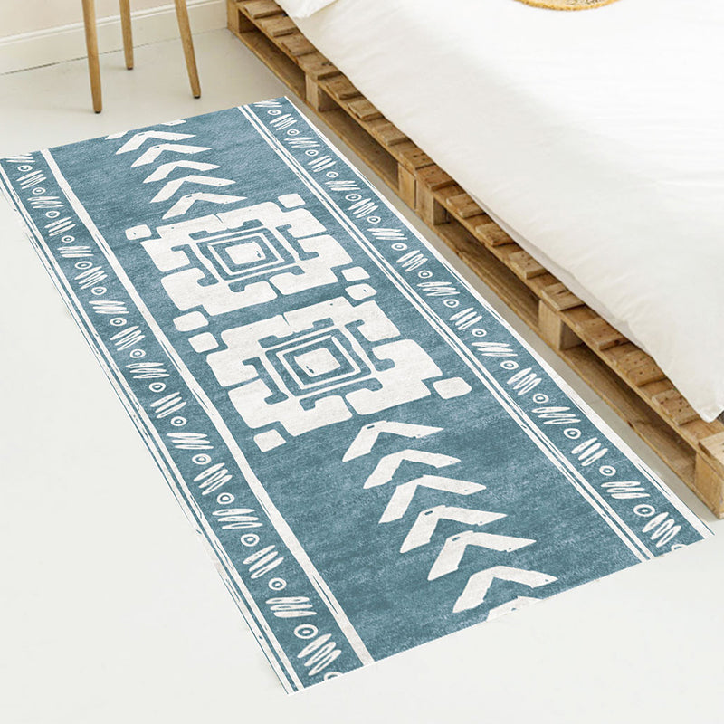 Bohemian Bedroom Runner Rapier Géométrie multi-couleurs Tapis en polypropylène Polypropylène non glissant Backing Pet Friendly Resist Area Risc