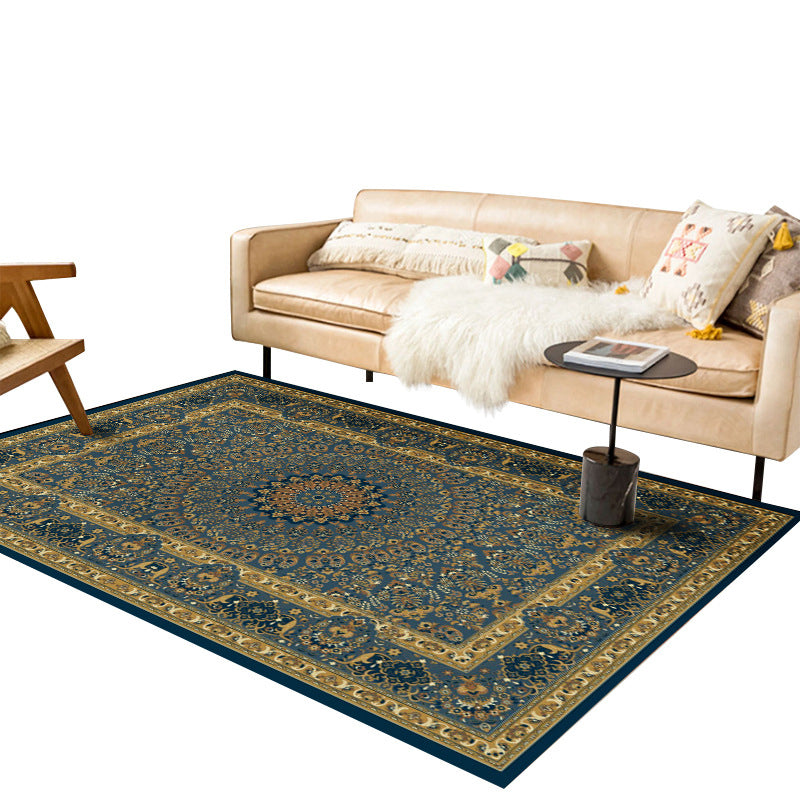 Traditional Multi-Color Patterned Rug Polyester Boho Chic Rug Non-Slip Machine Washable Stain Resistant Area Carpet for Home