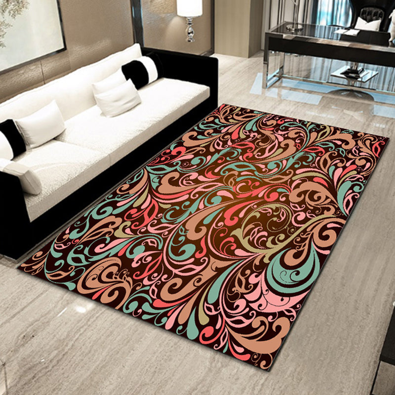 Böhmischer Teppich mit Mosaik-Fliesen-Druck, mehrfarbiger Polypropylen-Teppich, schmutzabweisend, waschbar, rutschfeste Rückseite, Teppich für Heimdekoration