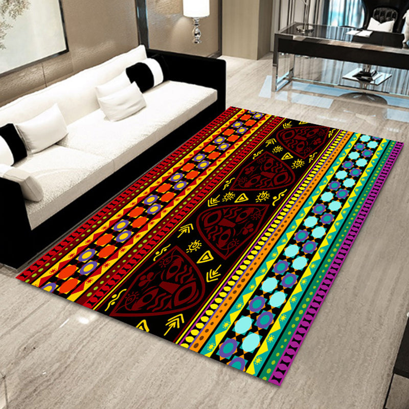 Böhmischer Teppich mit Mosaik-Fliesen-Druck, mehrfarbiger Polypropylen-Teppich, schmutzabweisend, waschbar, rutschfeste Rückseite, Teppich für Heimdekoration