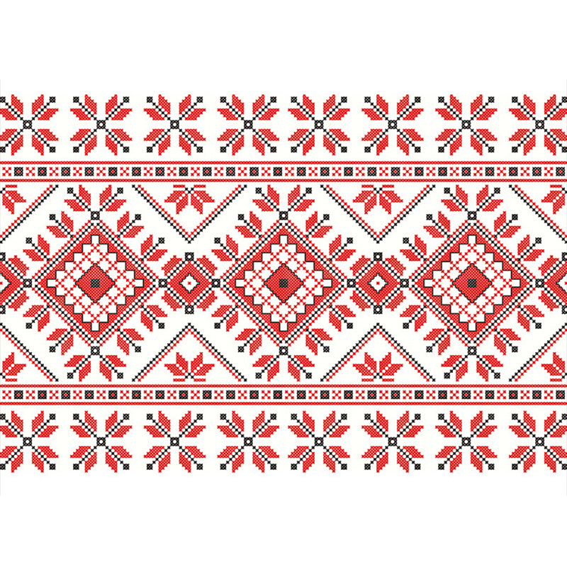Böhmischer Teppich mit Mosaik-Fliesen-Druck, mehrfarbiger Polypropylen-Teppich, schmutzabweisend, waschbar, rutschfeste Rückseite, Teppich für Heimdekoration
