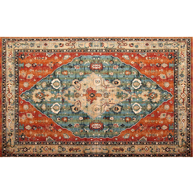 Nostalgie-Teppich mit mehrfarbigem Muster, Polyester, Bohemia-Teppich, rutschfeste Rückseite, schmutzabweisend, waschbarer Teppich für Heimdekoration