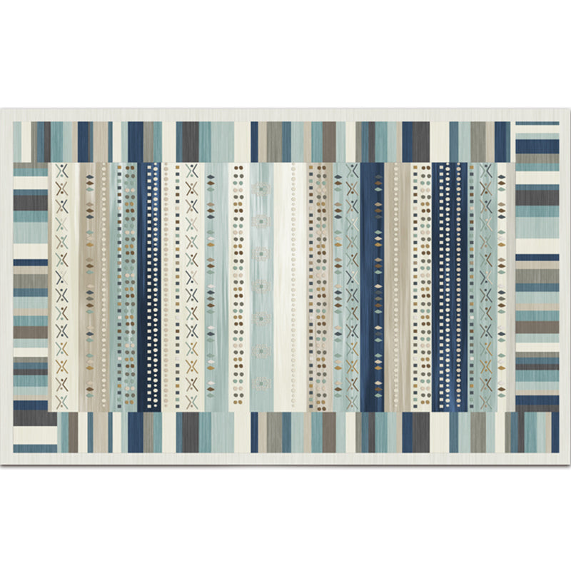 Nostalgie-Teppich mit mehrfarbigem Muster, Polyester, Bohemia-Teppich, rutschfeste Rückseite, schmutzabweisend, waschbarer Teppich für Heimdekoration