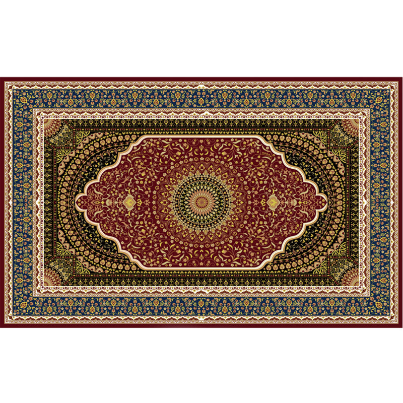 Nostalgie-Teppich mit mehrfarbigem Muster, Polyester, Bohemia-Teppich, rutschfeste Rückseite, schmutzabweisend, waschbarer Teppich für Heimdekoration
