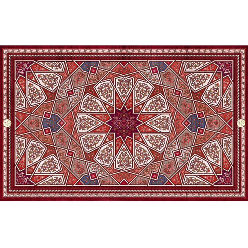 Nostalgie-Teppich mit mehrfarbigem Muster, Polyester, Bohemia-Teppich, rutschfeste Rückseite, schmutzabweisend, waschbarer Teppich für Heimdekoration