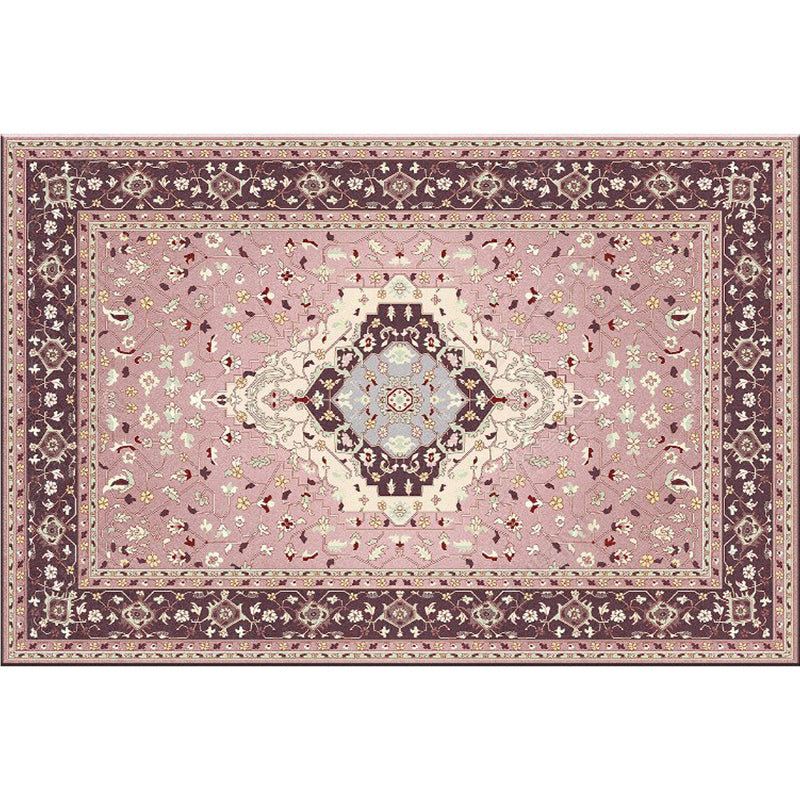 Nostalgie-Teppich mit mehrfarbigem Muster, Polyester, Bohemia-Teppich, rutschfeste Rückseite, schmutzabweisend, waschbarer Teppich für Heimdekoration