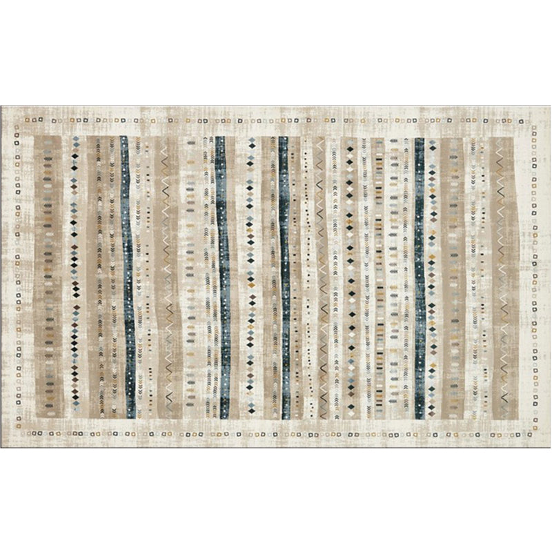Nostalgie-Teppich mit mehrfarbigem Muster, Polyester, Bohemia-Teppich, rutschfeste Rückseite, schmutzabweisend, waschbarer Teppich für Heimdekoration