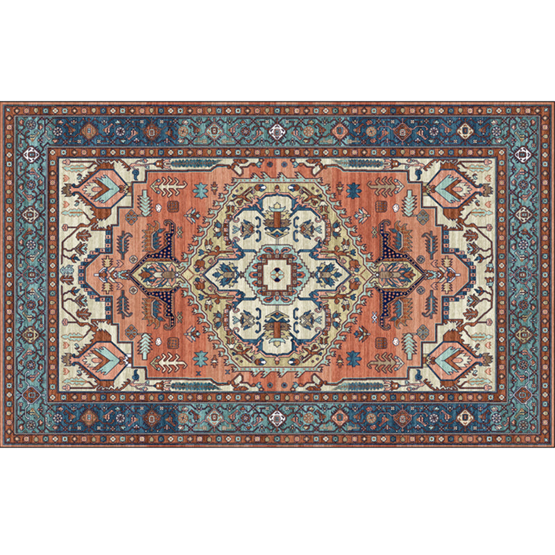 Nostalgie-Teppich mit mehrfarbigem Muster, Polyester, Bohemia-Teppich, rutschfeste Rückseite, schmutzabweisend, waschbarer Teppich für Heimdekoration