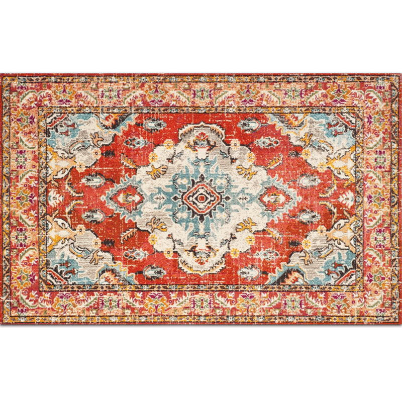 Nostalgie-Teppich mit mehrfarbigem Muster, Polyester, Bohemia-Teppich, rutschfeste Rückseite, schmutzabweisend, waschbarer Teppich für Heimdekoration