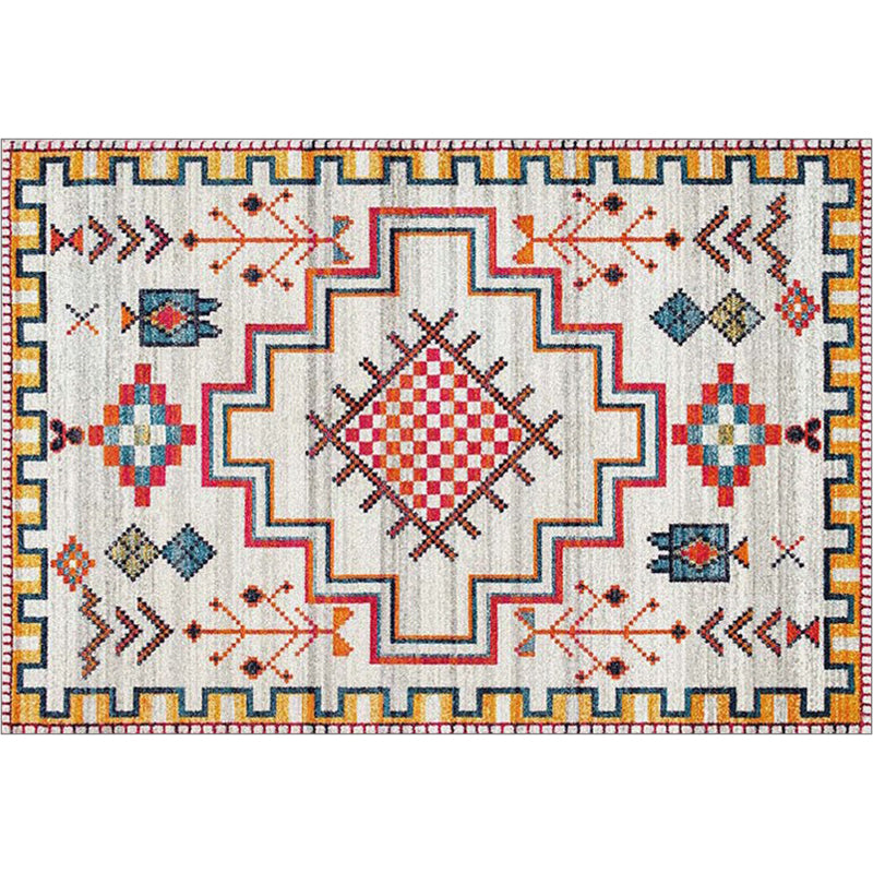 Nostalgie-Teppich mit mehrfarbigem Muster, Polyester, Bohemia-Teppich, rutschfeste Rückseite, schmutzabweisend, waschbarer Teppich für Heimdekoration