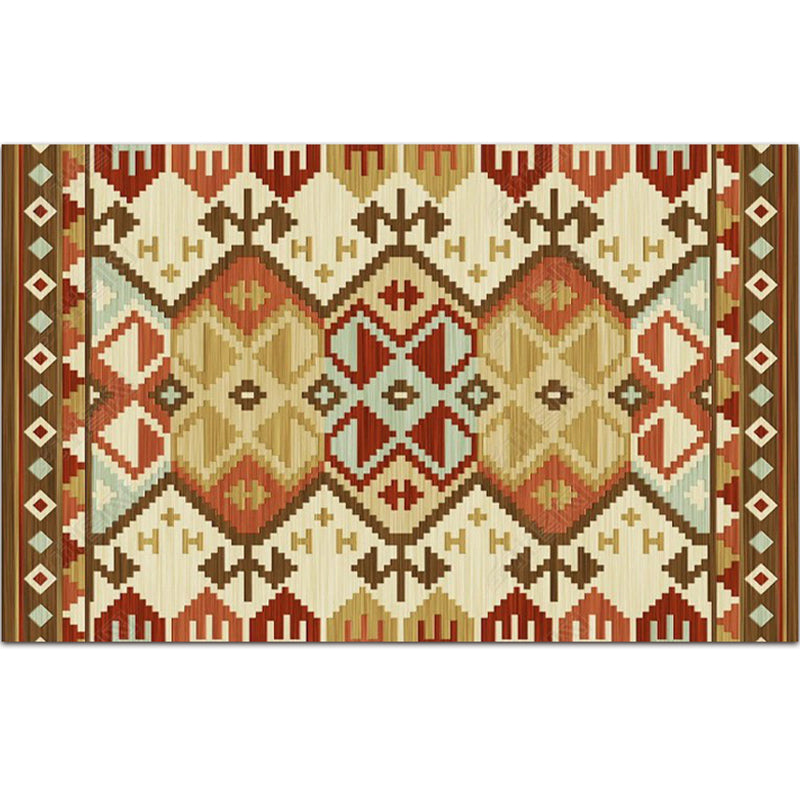 Nostalgie-Teppich mit mehrfarbigem Muster, Polyester, Bohemia-Teppich, rutschfeste Rückseite, schmutzabweisend, waschbarer Teppich für Heimdekoration