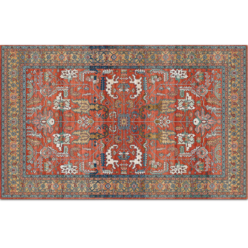 Nostalgie-Teppich mit mehrfarbigem Muster, Polyester, Bohemia-Teppich, rutschfeste Rückseite, schmutzabweisend, waschbarer Teppich für Heimdekoration