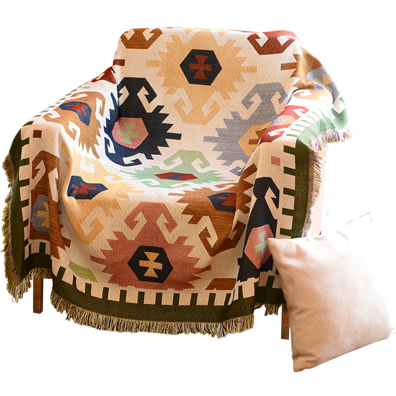 Tapis en tricot géométrique vert