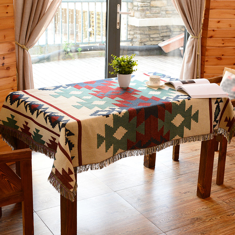 Bohemian Indian Indian Tribal Print Raping Multi-Colred Cotton Carpet Pet Friendly Washable Tapis pour le salon