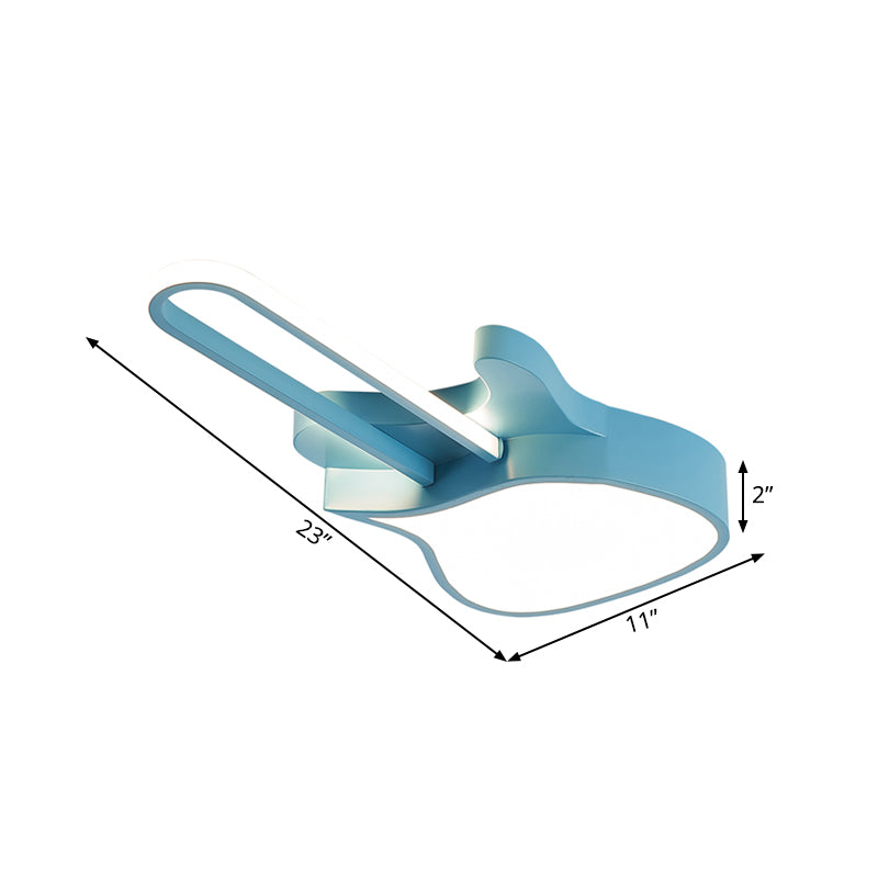 23"/26" W Gitaarvorm Inbouwverlichting Cartoon Acryl LED Blauw/Roze Plafondlamp voor Slaapkamer, Warm/Wit Licht