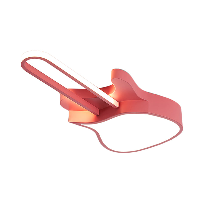 23"/26" W Gitaarvorm Inbouwverlichting Cartoon Acryl LED Blauw/Roze Plafondlamp voor Slaapkamer, Warm/Wit Licht