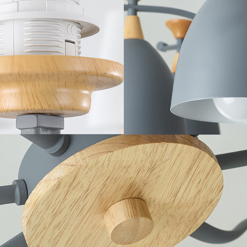 Zeitgenössischer Kegel Kronleuchter Anhänger Leuchtmetall 3/6/8 Lichter hängen Deckenleucht