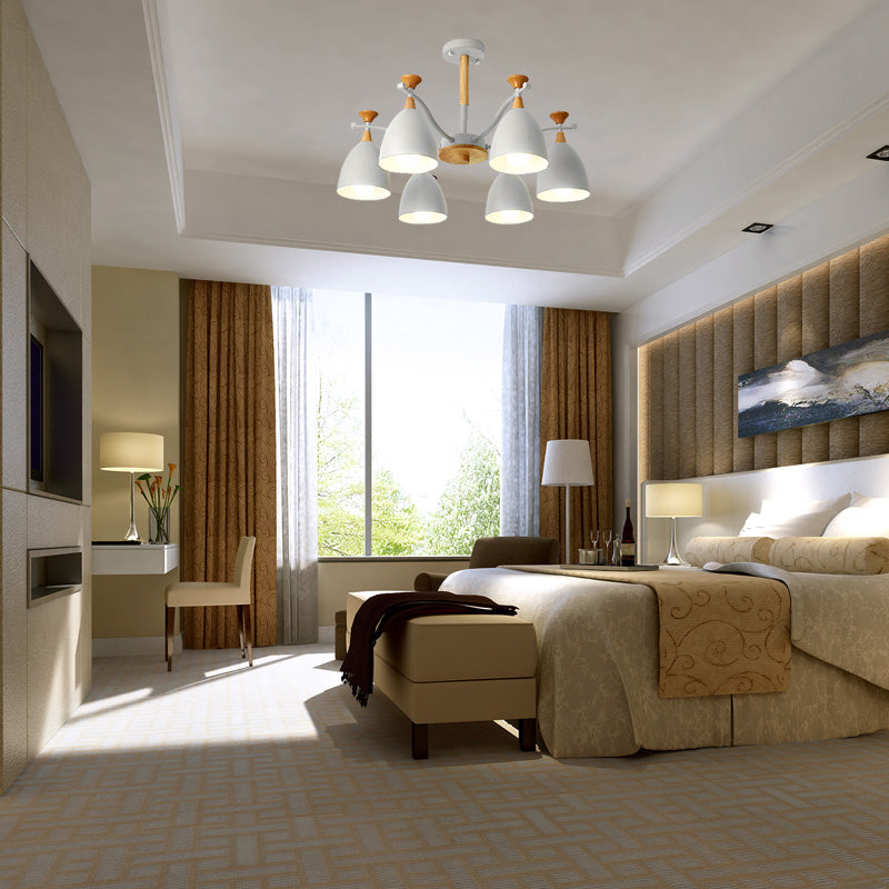 Zeitgenössischer Kegel Kronleuchter Anhänger Leuchtmetall 3/6/8 Lichter hängen Deckenleucht