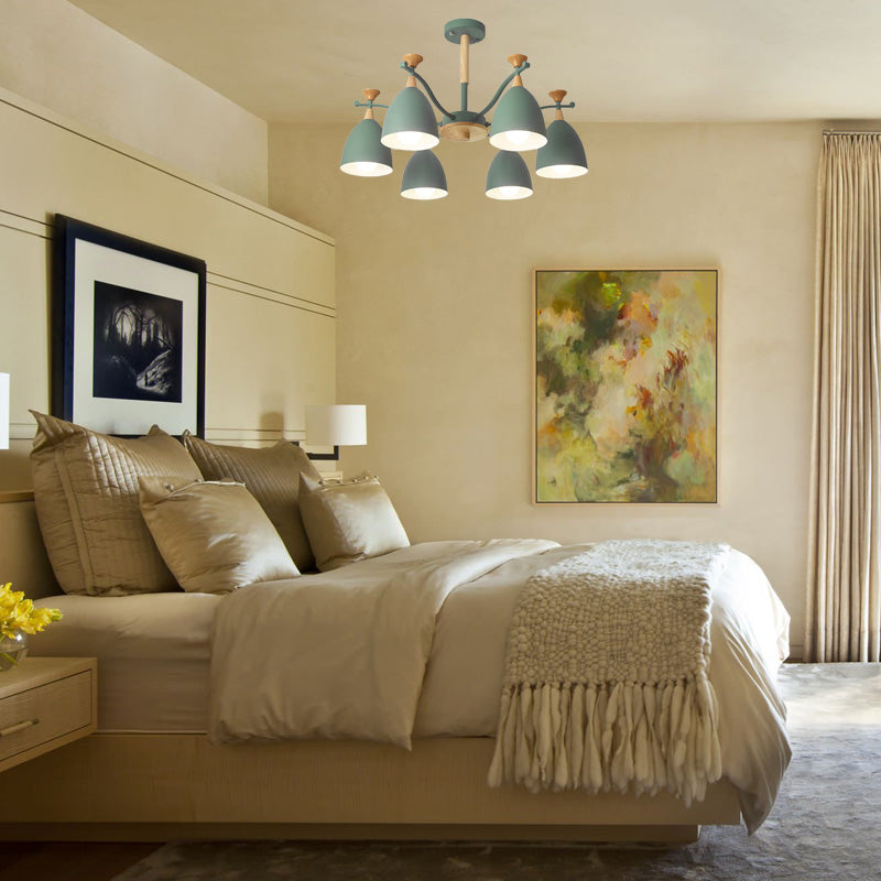 Zeitgenössischer Kegel Kronleuchter Anhänger Leuchtmetall 3/6/8 Lichter hängen Deckenleucht