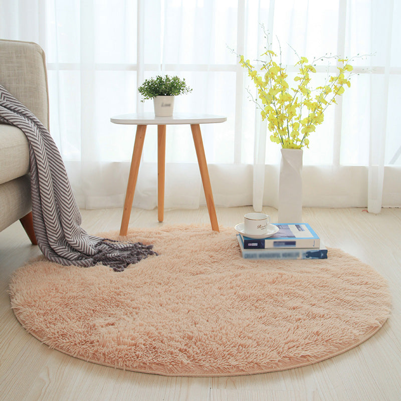 Natural Simple Rug Multi-Color Plain Rug Easy Care Machine Wash Area Carpet for Bedroom