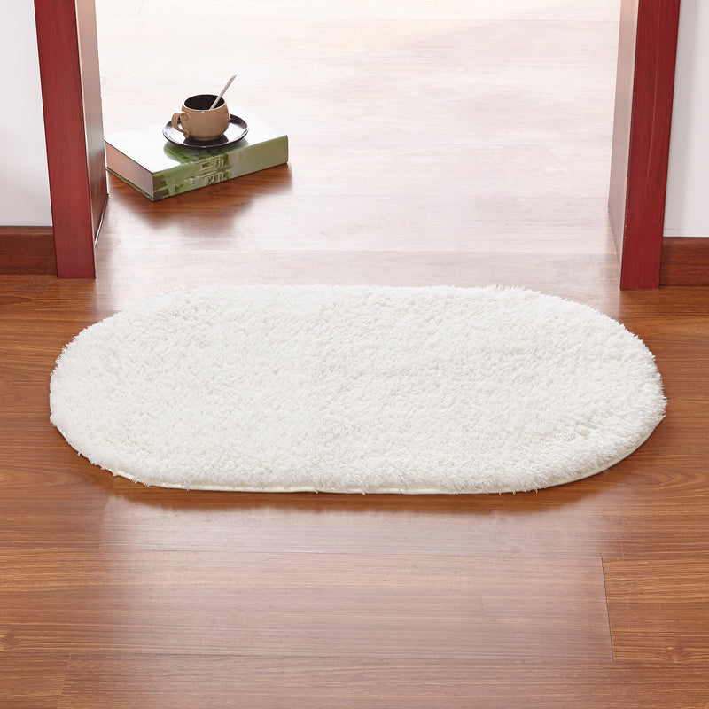 Multicolor Front Door Rug Casual Plain Carpet Faux Wool Anti-Slip Backing Handmade Rug