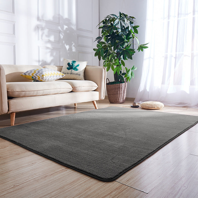 Casual Plain Rug Multi-Color Artificial Wool Carpet Washable Anti-Slip Rug for Great Room