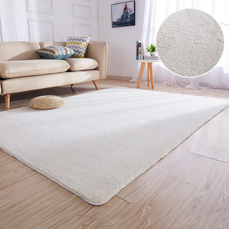 Casual Plain Rug Multi-Color Artificial Wool Carpet Washable Anti-Slip Rug for Great Room