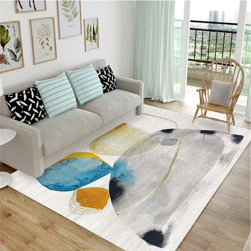 Chic Multicolor Modern Rug Synthetics Feather Patterned Rug Non-Slip Washable Stain Resistant Rug for Lounge