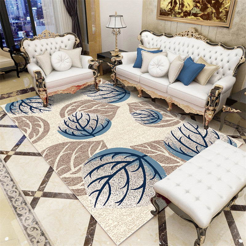 Modern Botanical Rug Multi-Color Polypropylene Area Carpet Stain Resistant Anti-Slip Pet Friendly Rug for Room