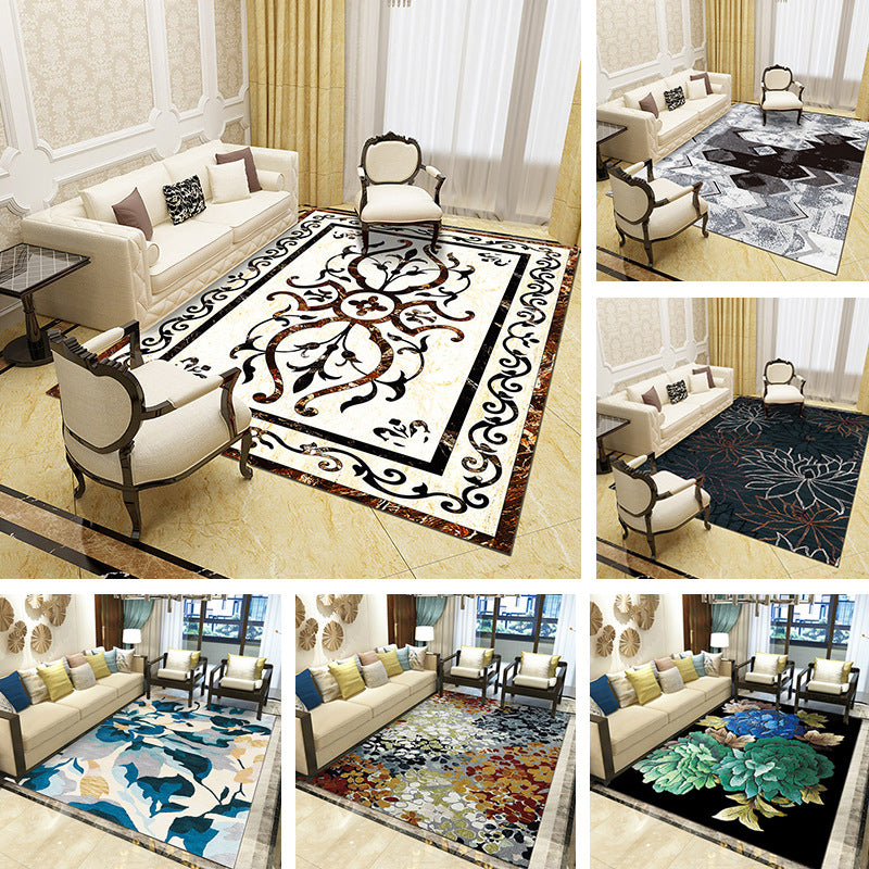 Gorgeous Multi Colored Modern Rug Polyester Flower Blossom Rug Pet Friendly Anti-Slip Stain Resistant Carpet for Home