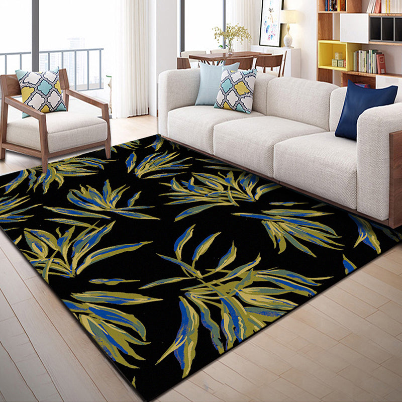 Native American Patterned Rug Multi-Colored Polyester Carpet Machine Washable Pet Friendly Non-Slip Backing Rug for Room