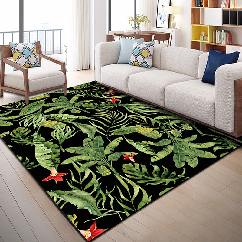 Native American Patterned Rug Multi-Colored Polyester Carpet Machine Washable Pet Friendly Non-Slip Backing Rug for Room