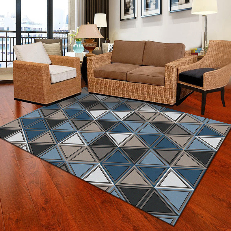 Multicolor Geometric Botanical Rug Synthetics Modern Carpet Stain Resistant Non-Slip Washable Rug for Home