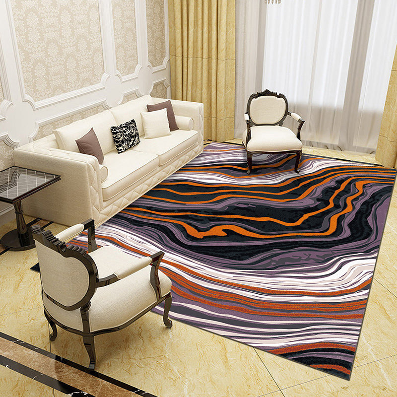 Unique Abstract Patterned Rug Multi Color Contemporary Rug Polypropylene Washable Pet Friendly Non-Slip Backing Rug for Lounge